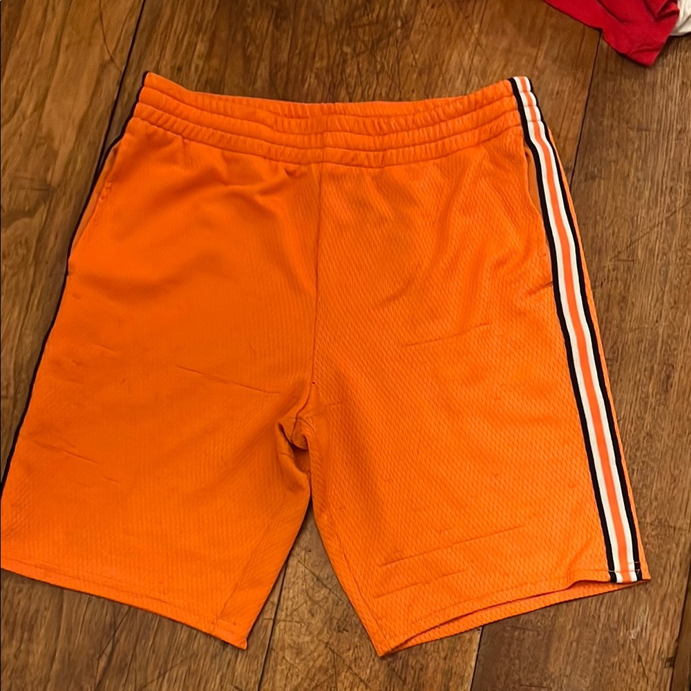 Kids sz 10/12 Orange Athletic Shorts - good condition some snags